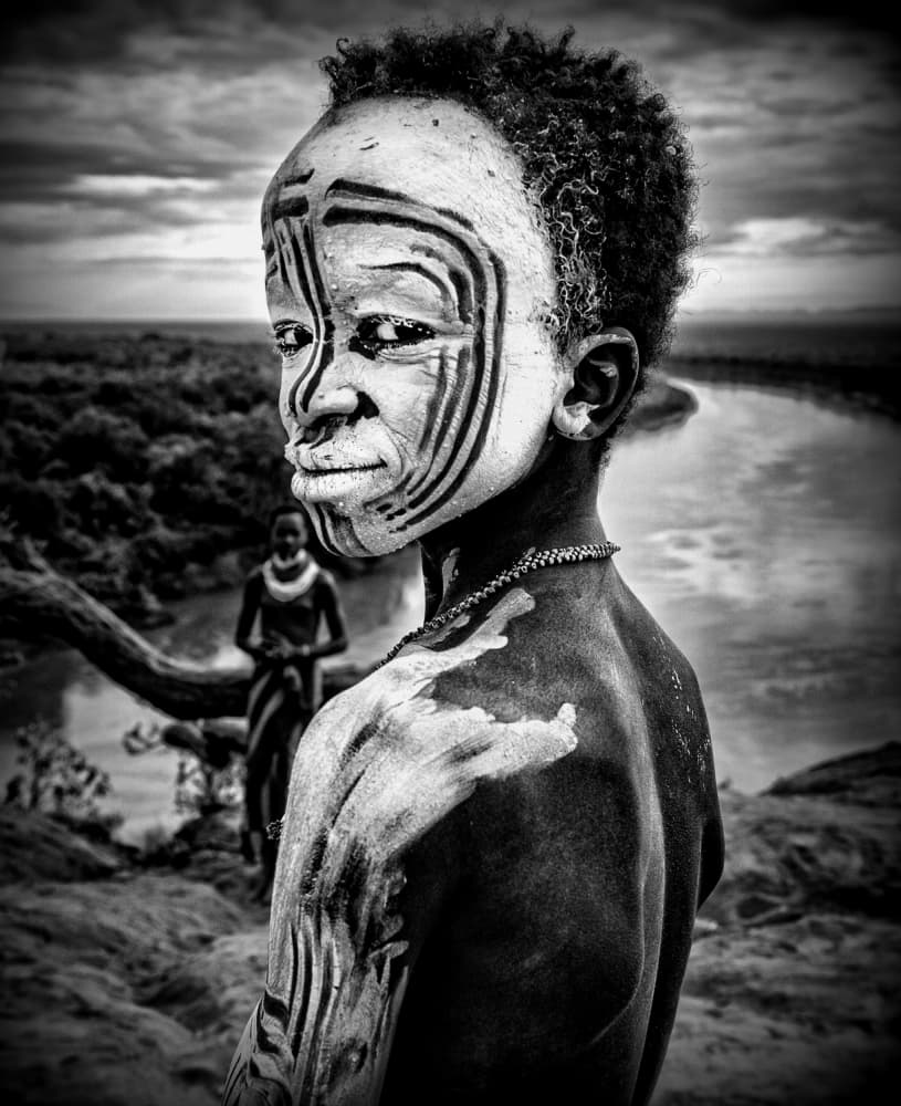 Painted Face Boy by Joxe Inazio Kuesta Garmendia — canvas wall art