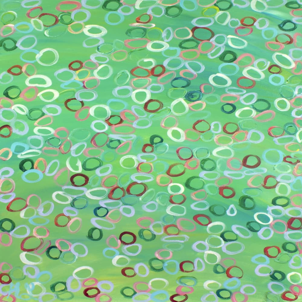 Vibrant Green Ovals by Helen Joynson — canvas wall art