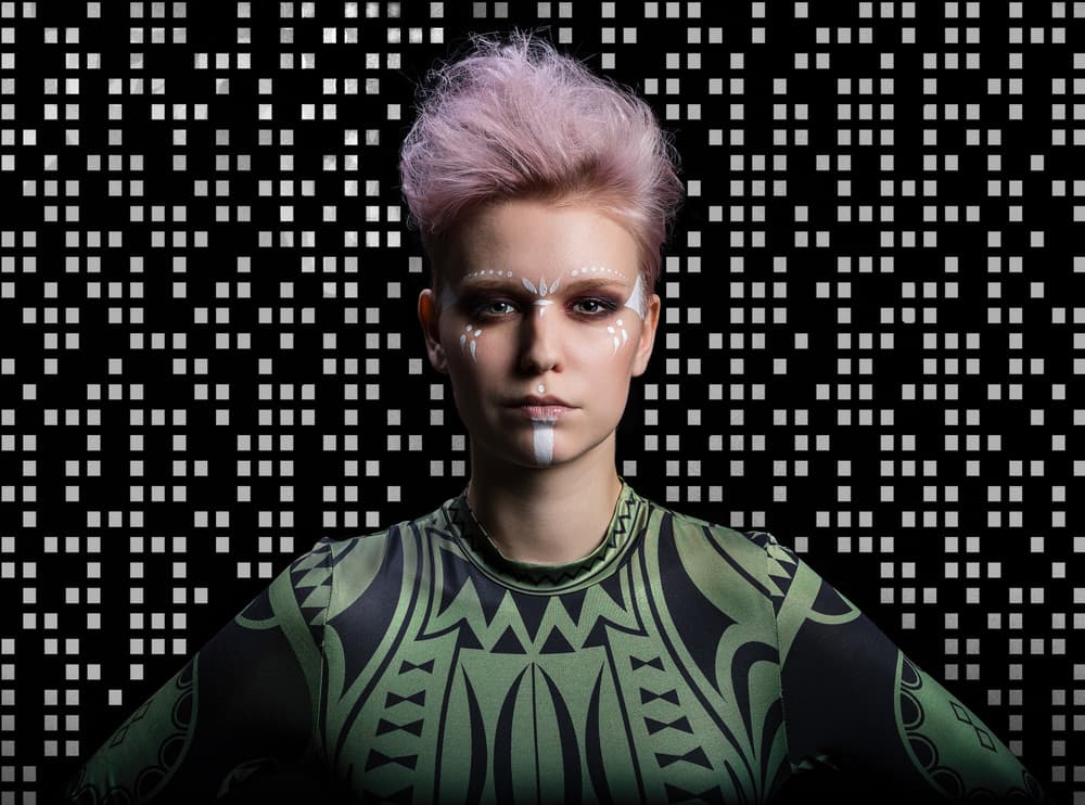 Futuristic Tribal Portrait by Luc Stalmans — canvas wall art