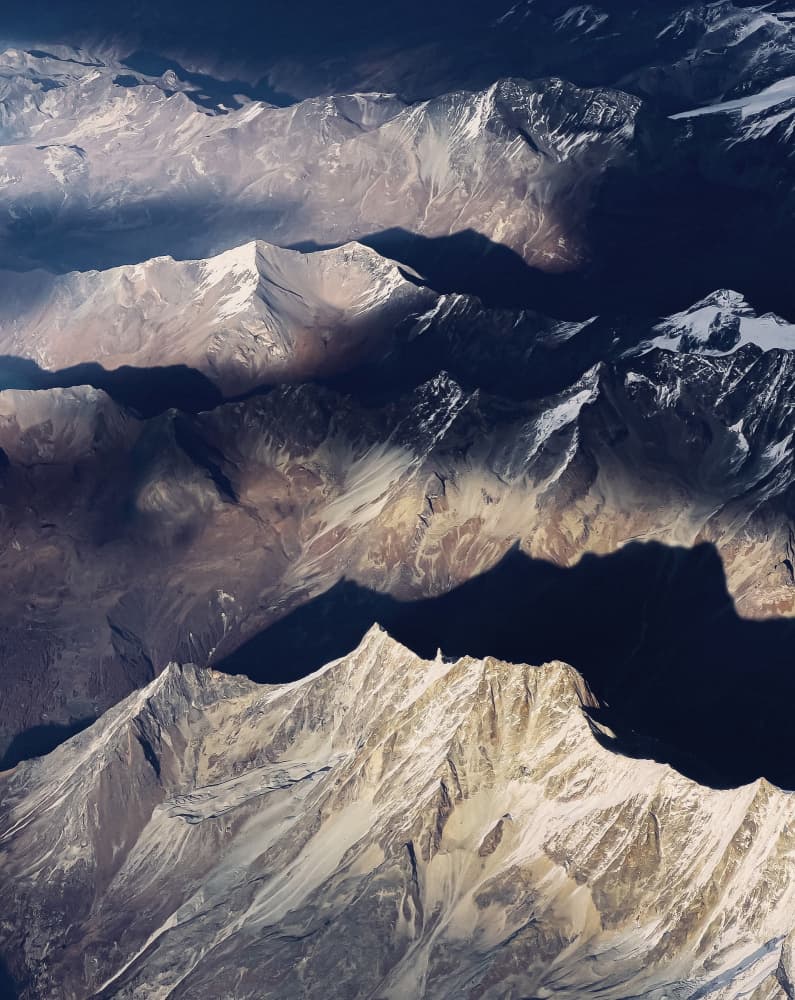 Sunlit Mountain Shadows by Andrea Nero — canvas wall art