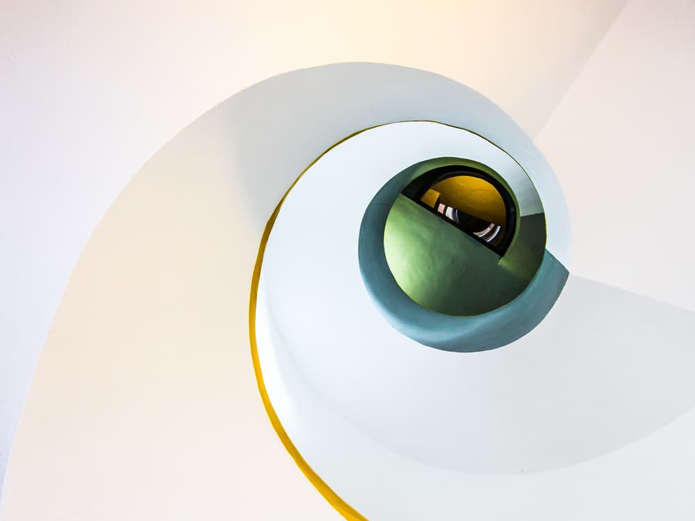 Golden Spiral Staircase by Renata Łacina — canvas wall art