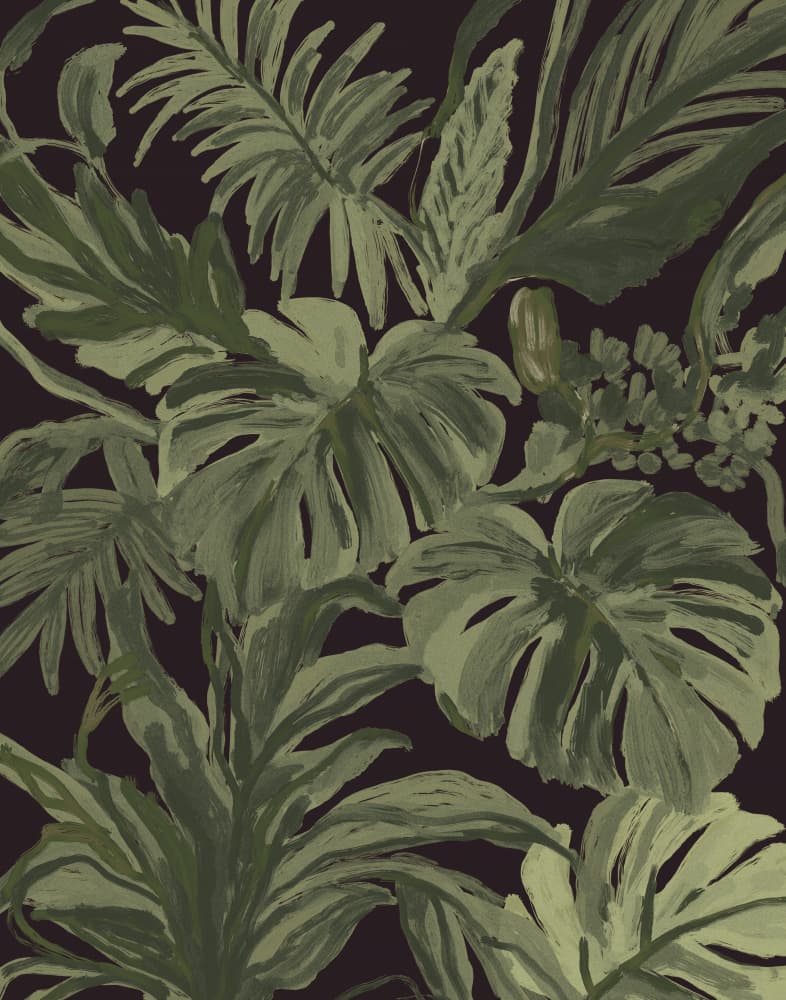 Dark Tropical Foliage by Josie George — canvas wall art