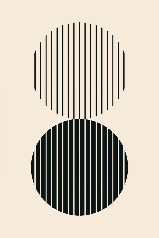 Striped Ovals Contrast by jay stanley — canvas wall art