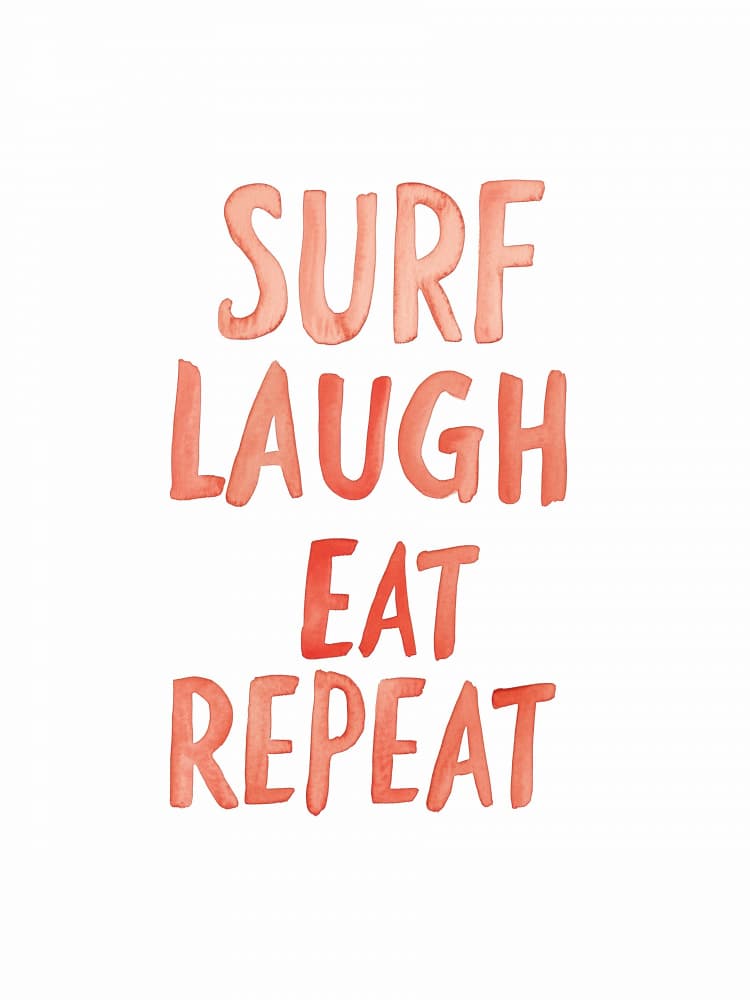Surf Laugh Eat Loop by Treechild — canvas wall art