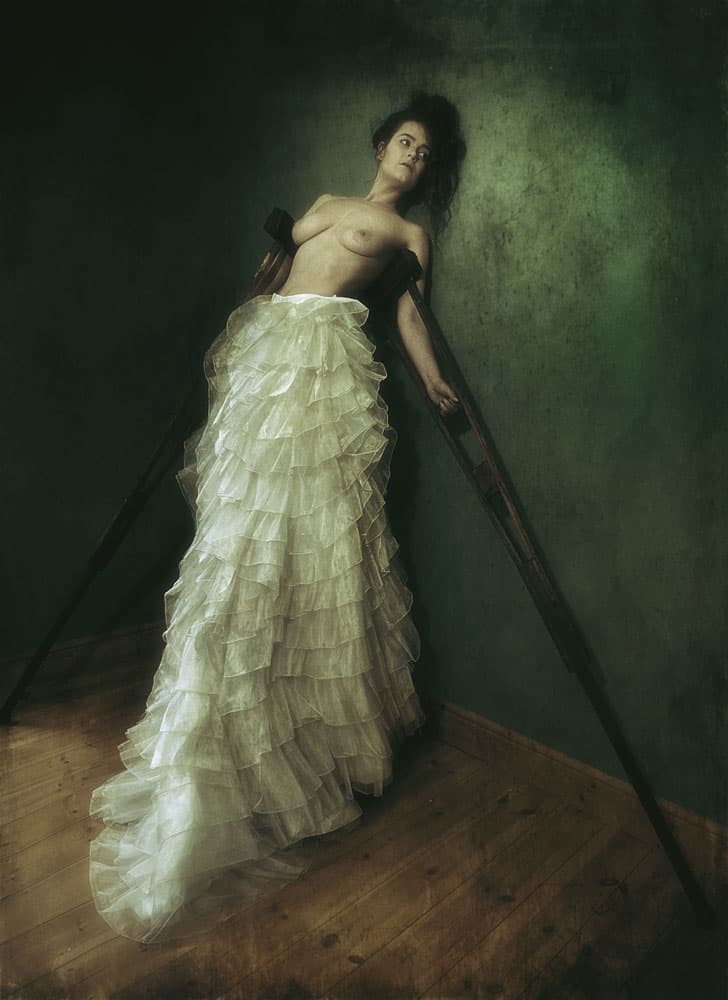 Elegant Figure With Crutches by kenp — canvas wall art