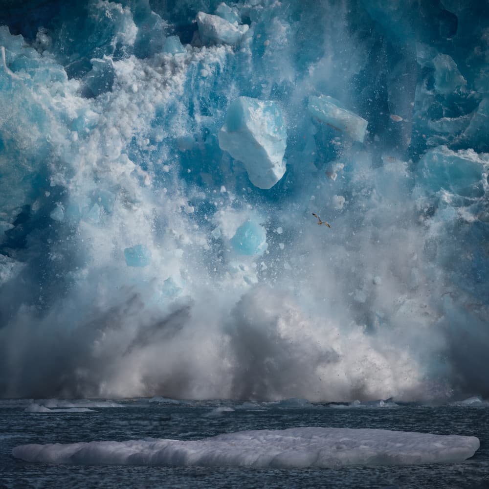 Glacier Calving Splash by Leah Xu — canvas wall art