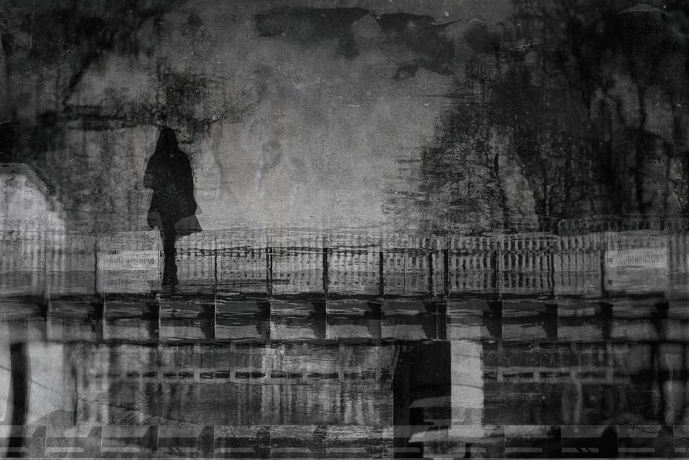 Solitary Figure Bridge by Bastian Kienitz — canvas wall art