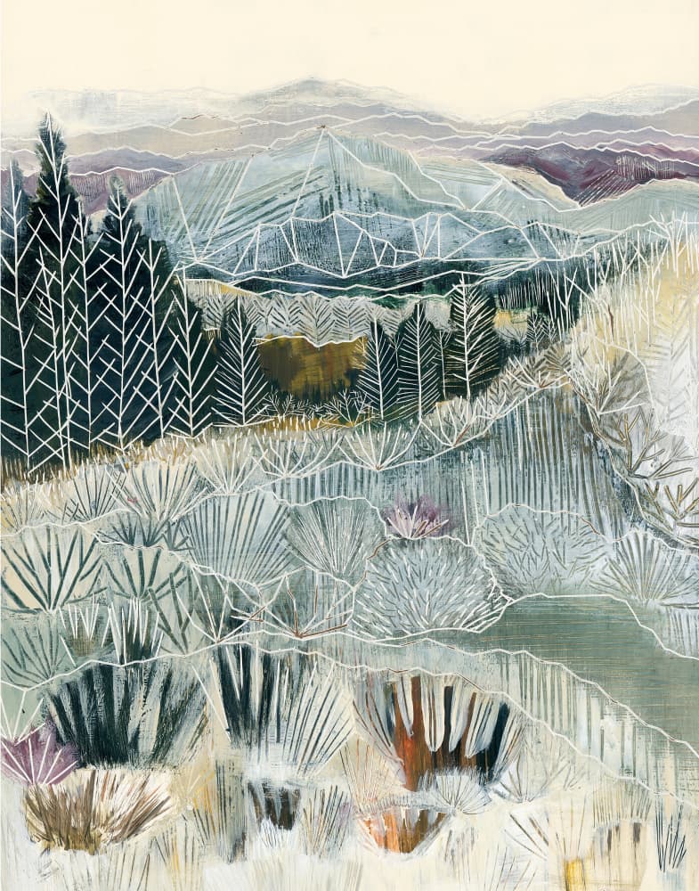 Frosted Mountain Landscape by Sarah Fitzgerald — canvas wall art