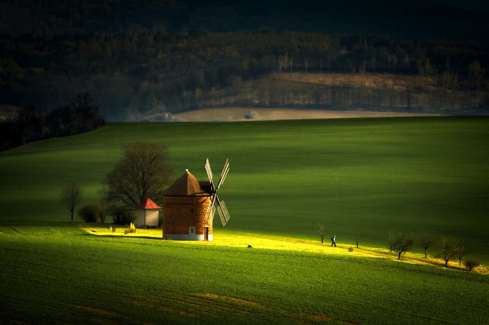 Windmill in Golden Fields by Milan Uhrin AFIAP AZSF — canvas wall art