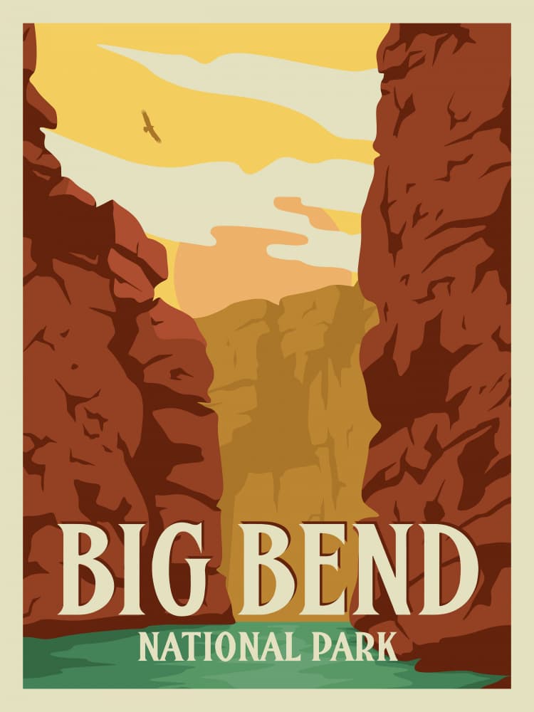 Big Bend Canyon Sunset by Retrodrome — canvas wall art