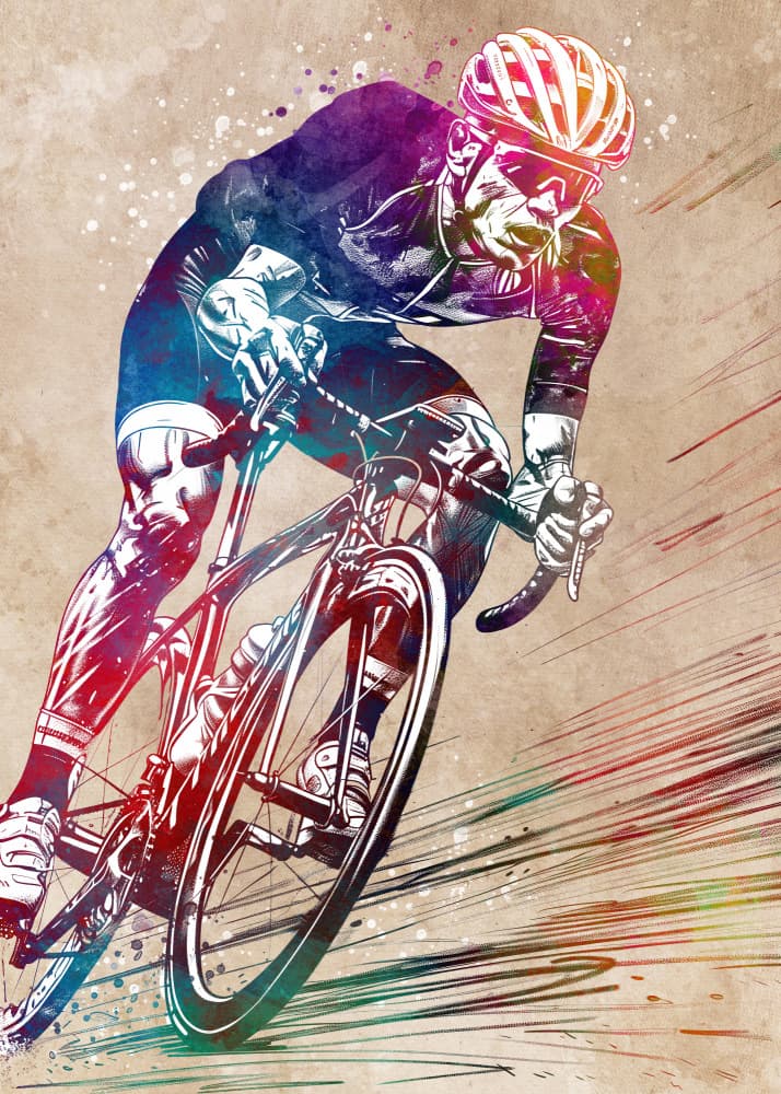 Racing Cyclist Energy by Justyna Jaszke — canvas wall art