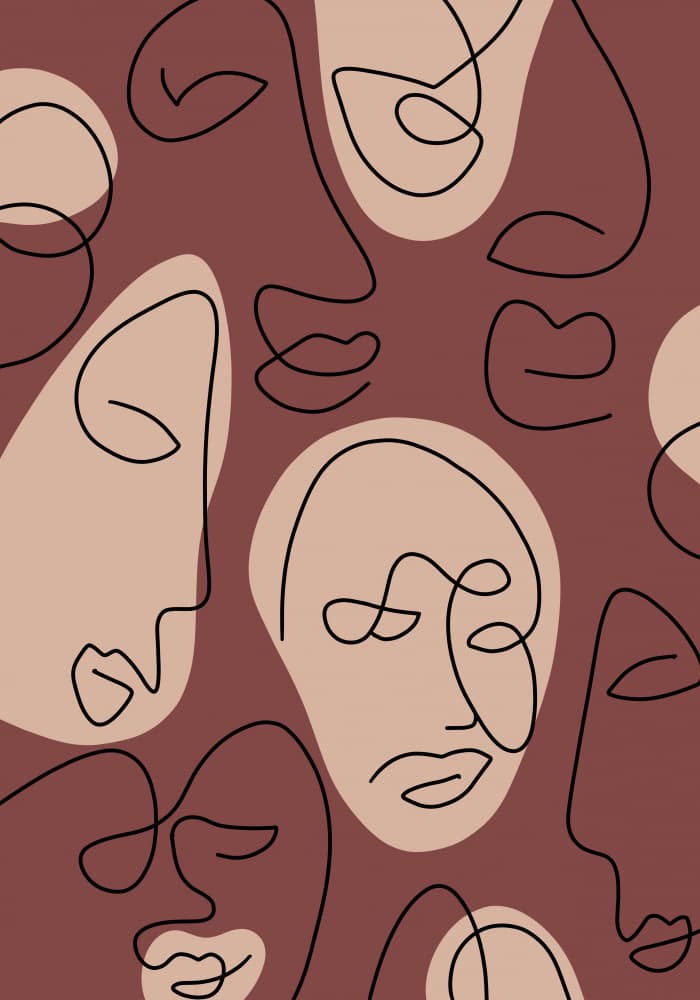 Modern Abstract Faces by Veronika Boulová — canvas wall art