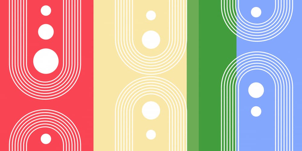 Colorful Geometric Arches by Sue Skellern — canvas wall art