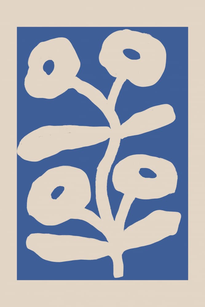 Organic Blue Botanicals by Melloi Art Prints — canvas wall art