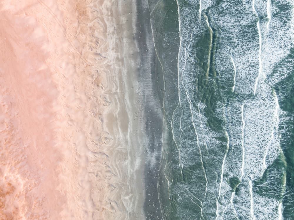 Pink and blue coastal by Raisa Zwart — canvas wall art