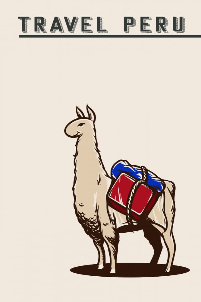 Peruvian Llama Travel by jay stanley — canvas wall art