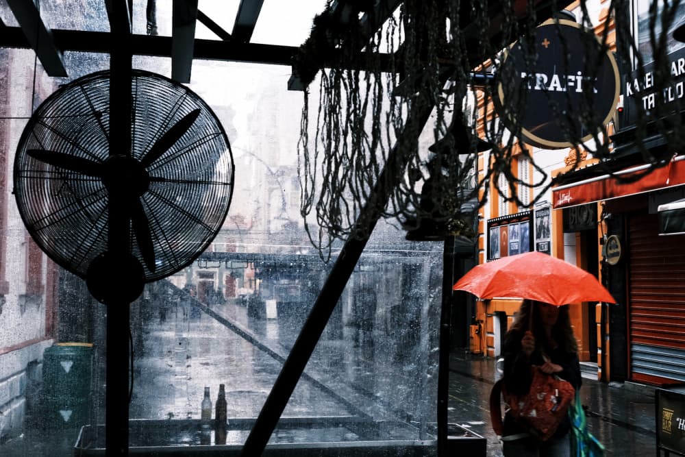 Rainy City Street by Ali Ayer — canvas wall art