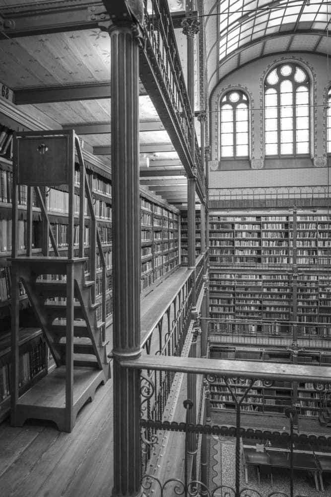 Grand Library Interior by Christa Stroo — canvas wall art