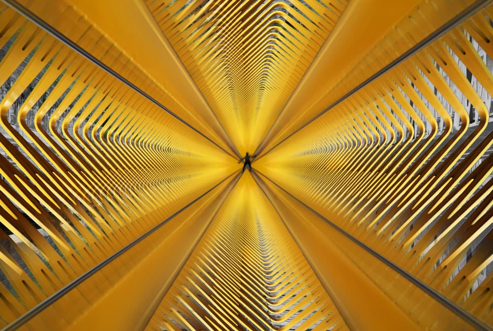 Infinite Golden Tunnel by Hans-Wolfgang Hawerkamp — canvas wall art