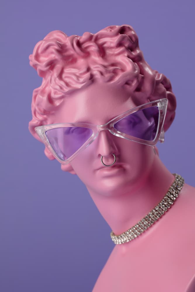 Pink Statue Chic by Julia Ramiro — canvas wall art