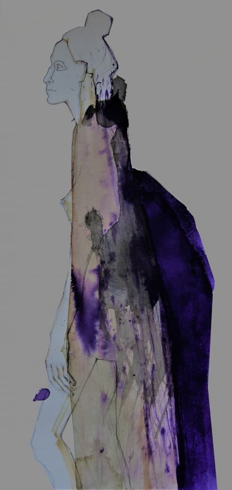 Elegant Purple Silhouette by Doris Schmitz — canvas wall art