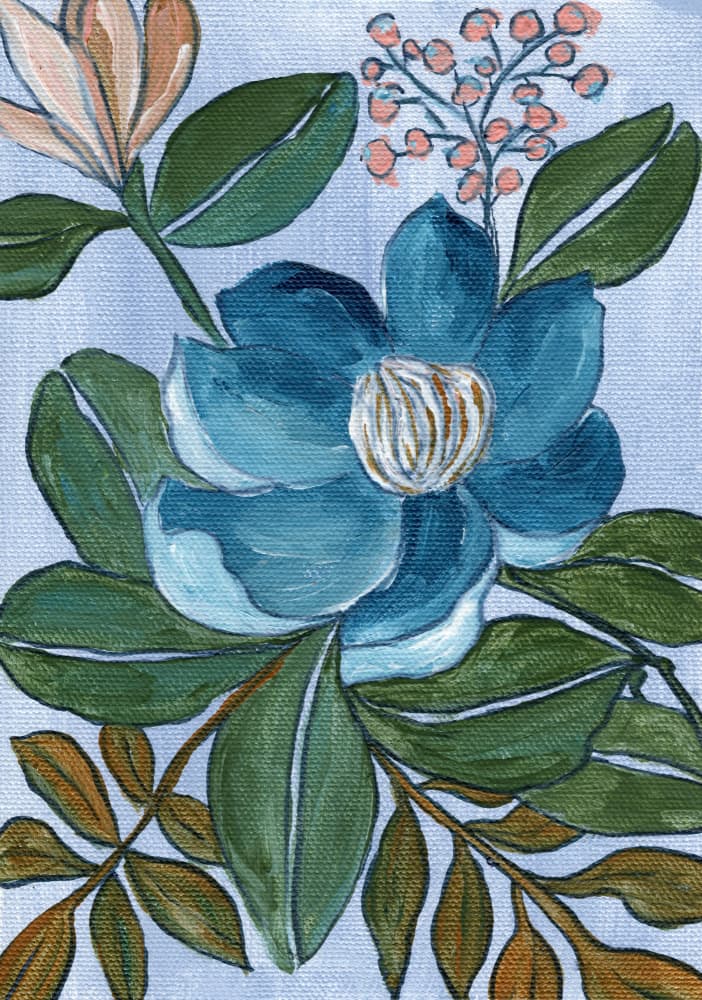 Elegant Blue Bloom by Nikita Jariwala — canvas wall art