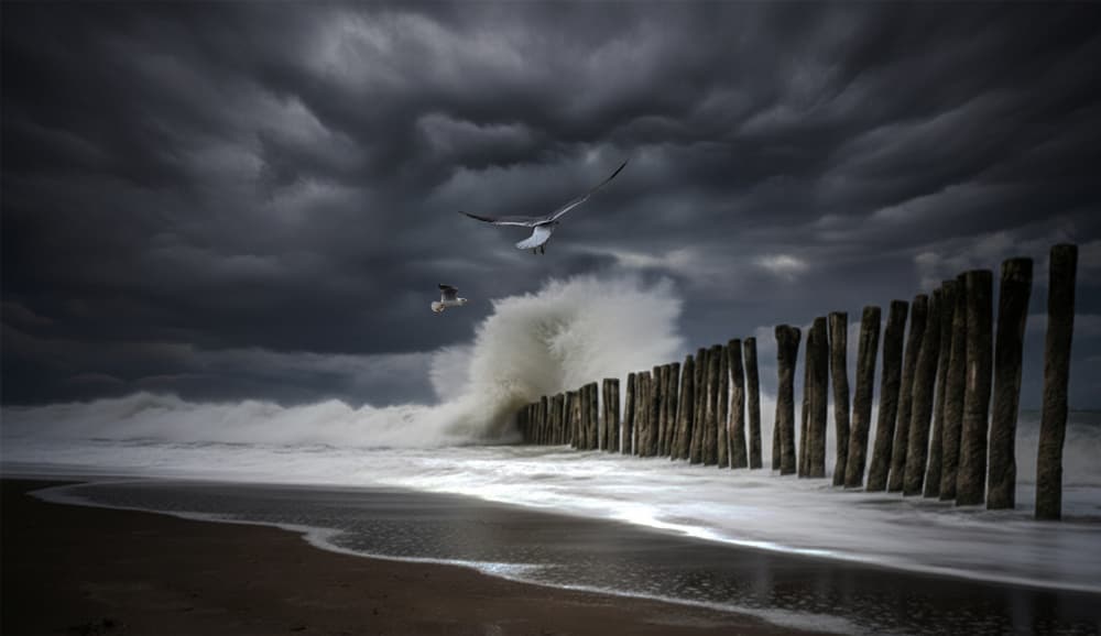 Dramatic Ocean Storm by Yvette Depaepe — canvas wall art
