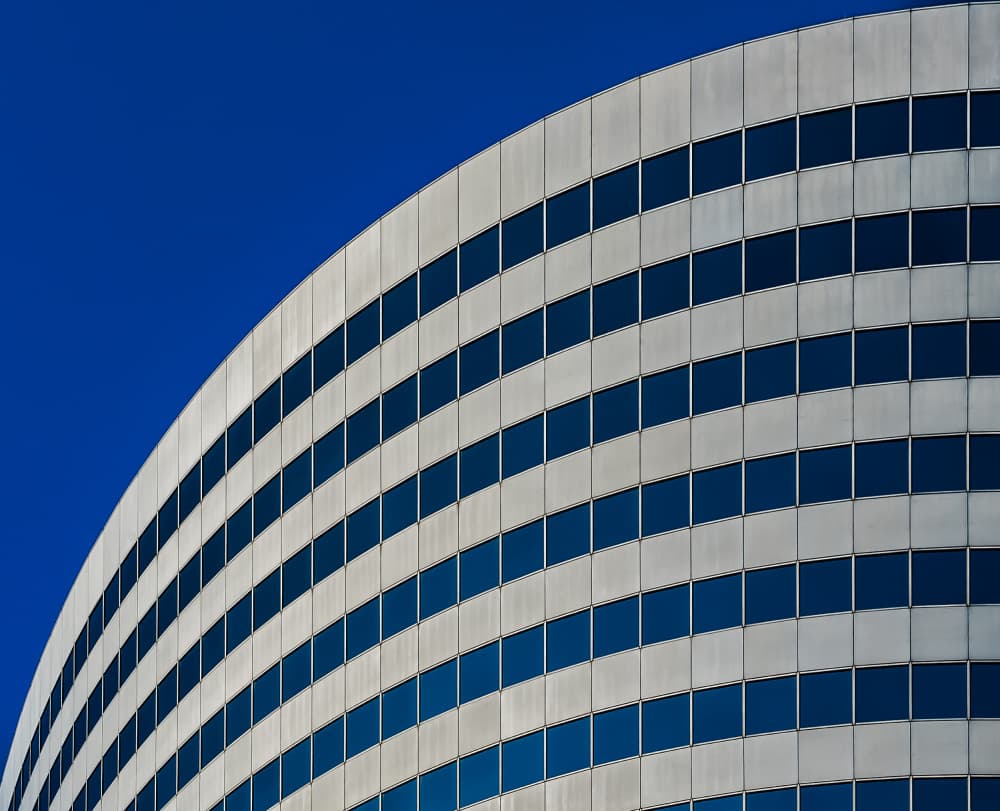 Curved Building Facade by Rodrigo Marin — canvas wall art