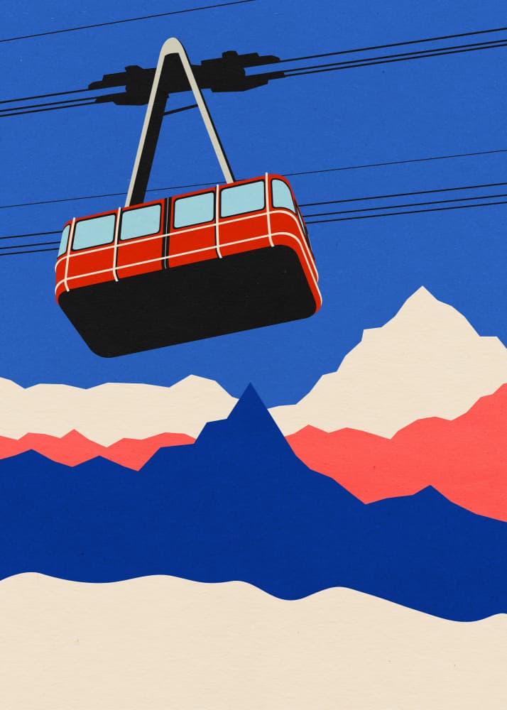 Ski Mountains by Rosi Feist — canvas wall art