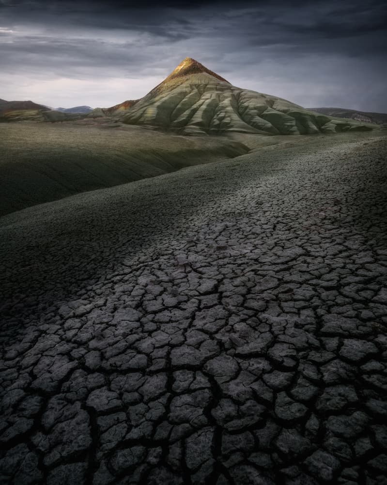 Golden Peak Landscape by SANDEEP MATHUR — canvas wall art