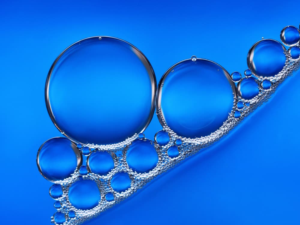 Blue Liquid Bubbles by Heidi Westum — canvas wall art