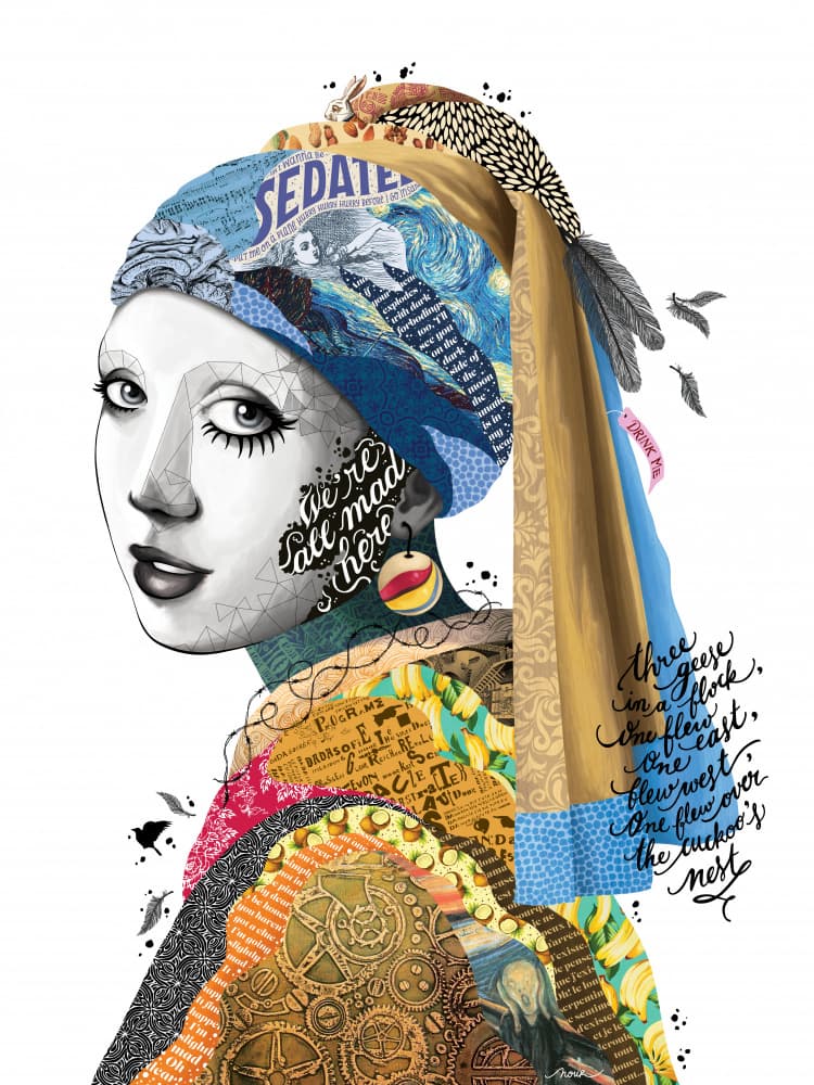 Surreal Pop Art Girl by Nour Tohme — canvas wall art