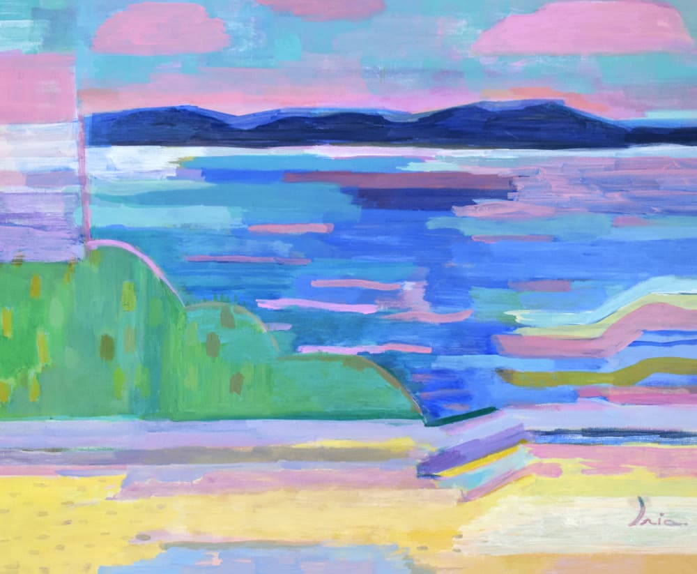 Colorful Coastal Dreamscape by Iria Fernandez — canvas wall art