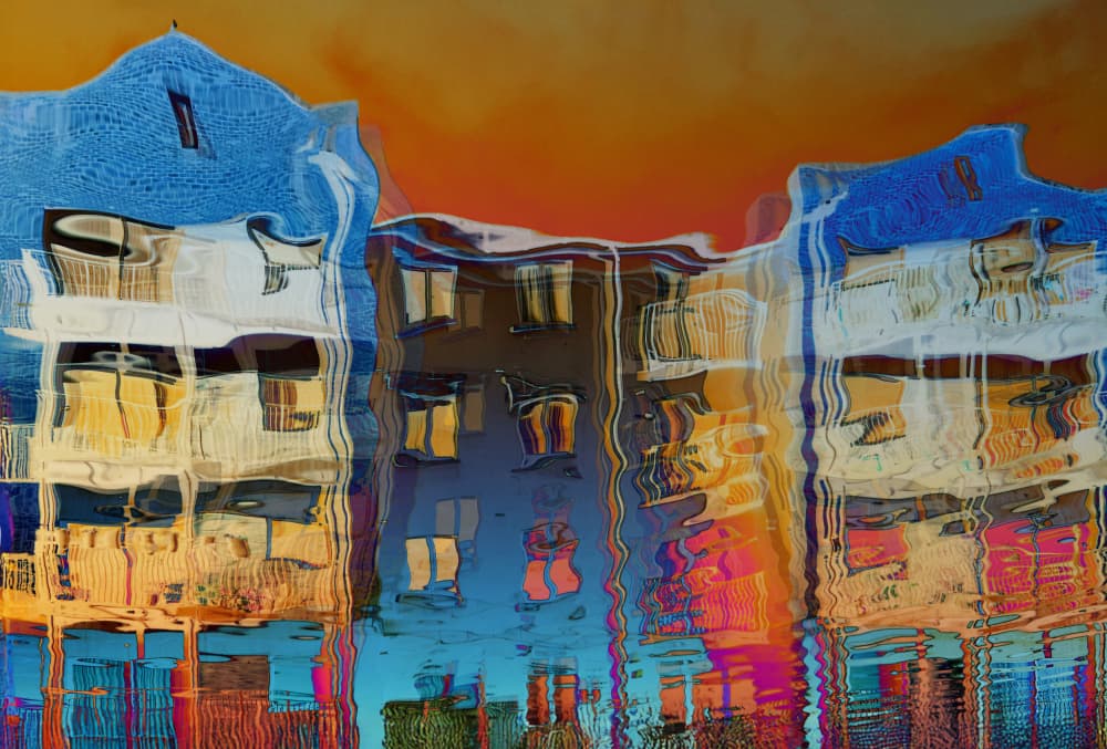 Vibrant City Reflections by Chris Hamilton — canvas wall art