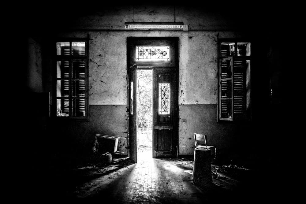 Eerie Open Door by Traven Milovich — canvas wall art