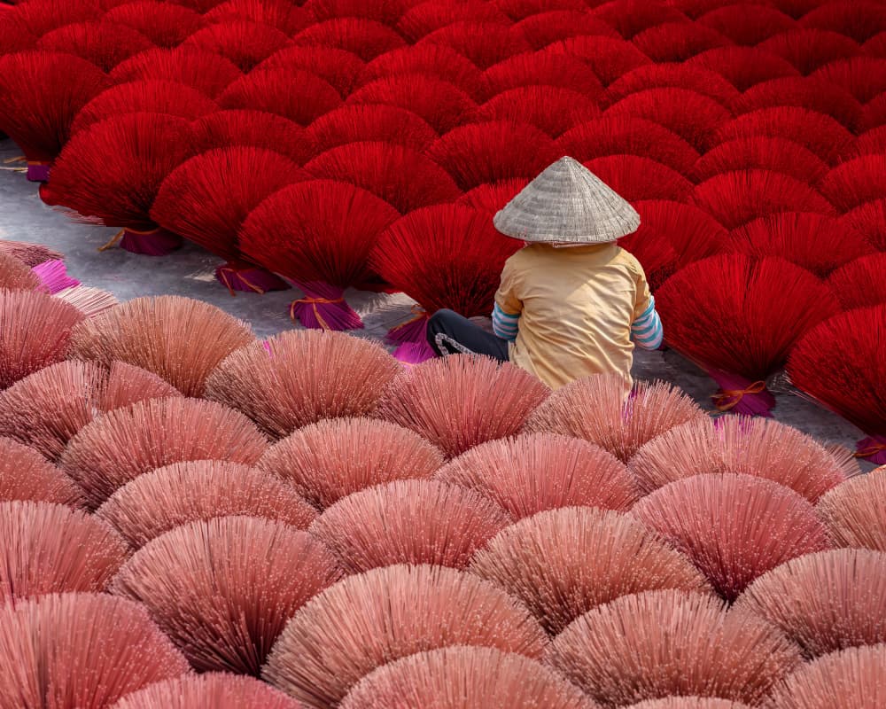 Vibrant Incense Craft by Fira Mikael — canvas wall art