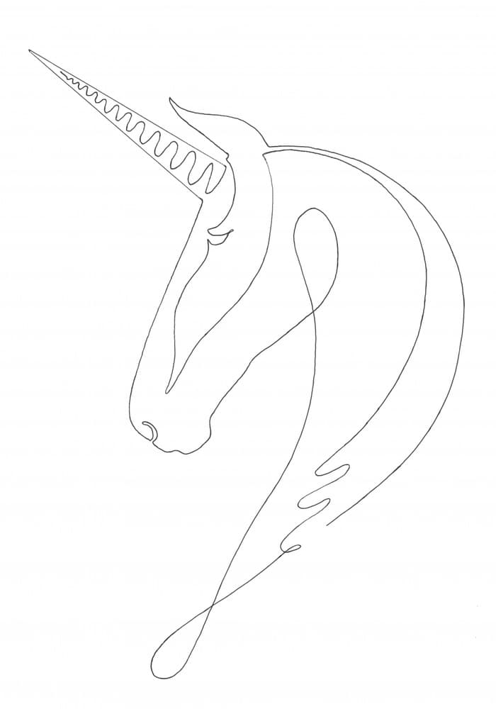 Elegant Unicorn Line Art by Pictufy Studio II — canvas wall art