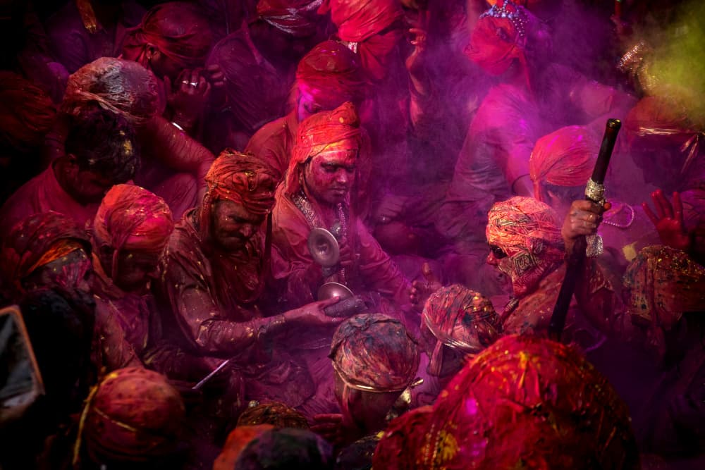 Vibrant Holi Festival by Ajit Rana — canvas wall art