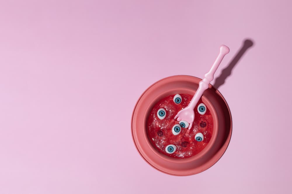 Spooky Eyeball Dessert Bowl by Julia Ramiro — canvas wall art