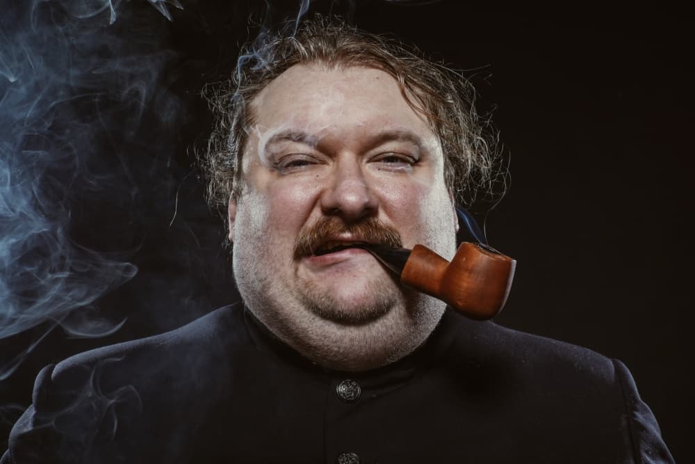 Mischievous Pipe Smoker by Photographer — canvas wall art