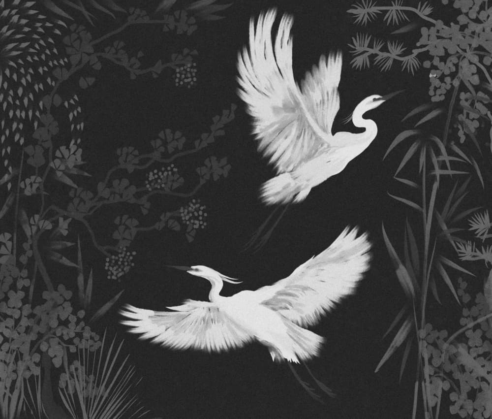 Graceful Egrets In Flight by Josie George — canvas wall art