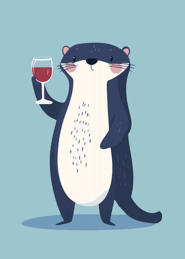 Toasting Otter by Andreas Magnusson — canvas wall art