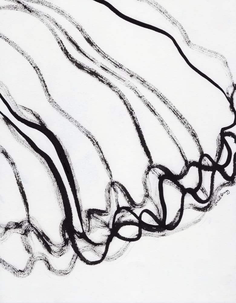 Fluid Black Lines by Janel Bragg — canvas wall art