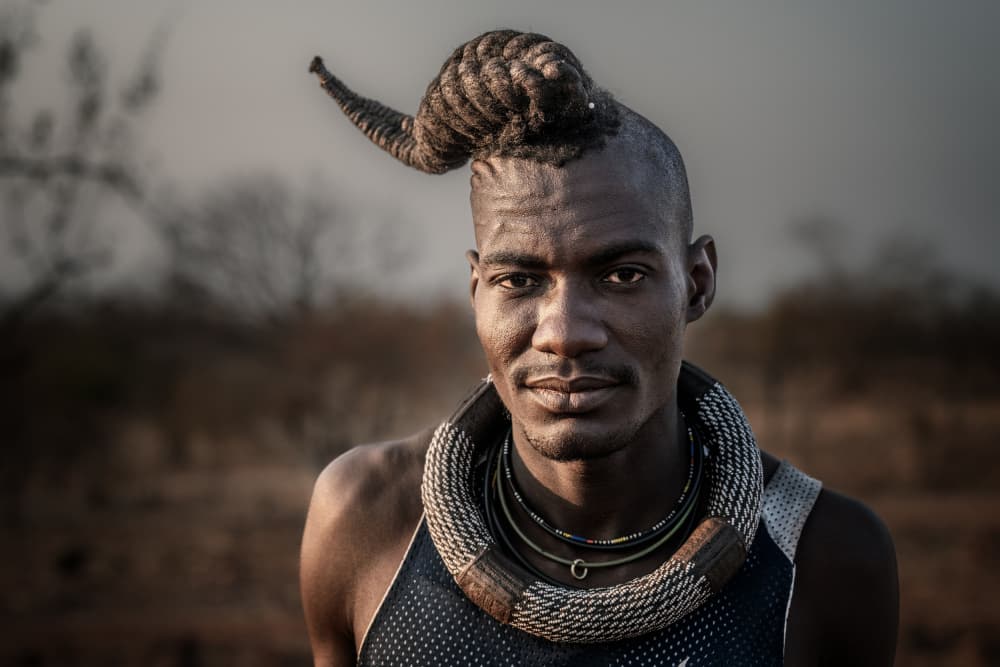 African Horned Hair Portrait by Trevor Cole — canvas wall art