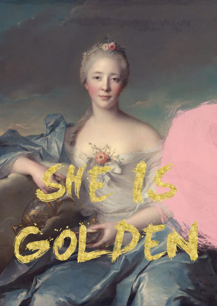 She Is Golden Portrait by Talitha McQueen — canvas wall art