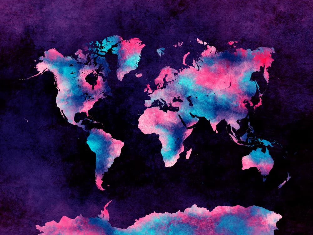 Abstract World Map by Justyna Jaszke — canvas wall art