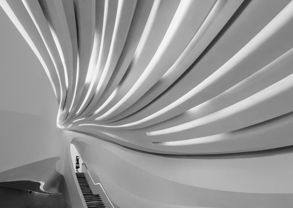 Curved White Architecture by konglingming — canvas wall art