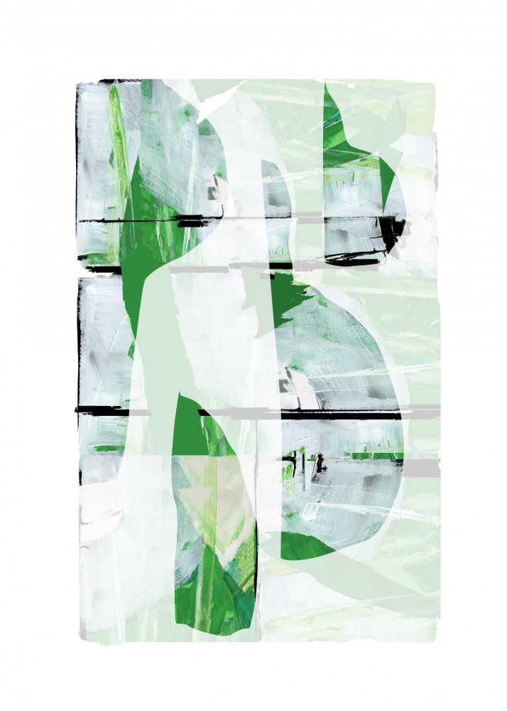 Green Abstract Layers by cartissi — canvas wall art