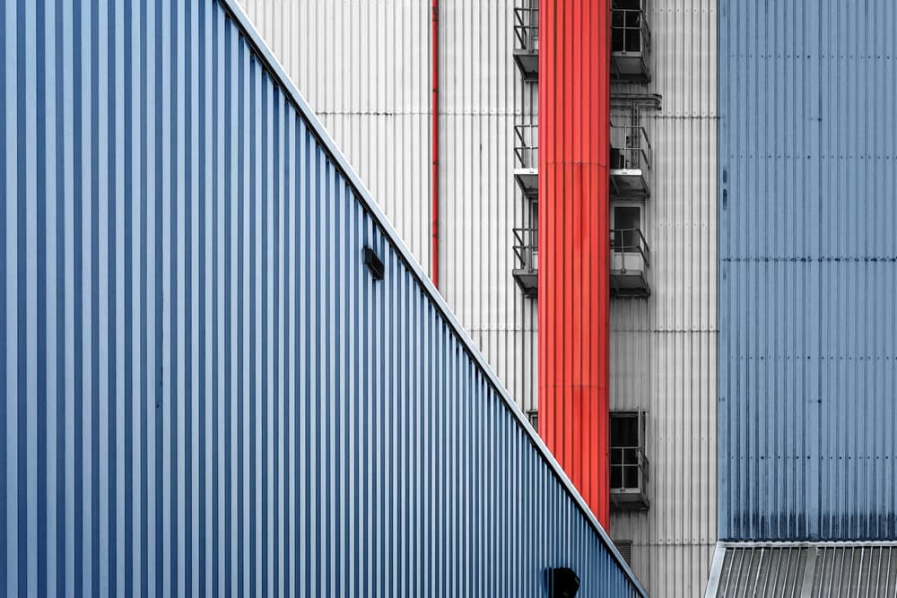 Contrasting Industrial Lines by Henk van Maastricht — canvas wall art