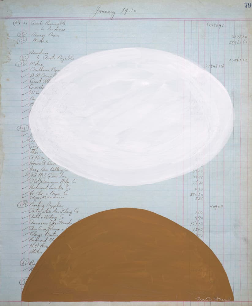 Ledger Paper Abstraction by Renée Stramel — canvas wall art